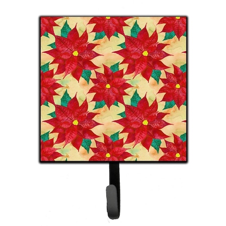 Carolines Treasures Poinsetta Christmas Leash or Key Holder, 4.25 x 1 x 7 in. BB7485SH4